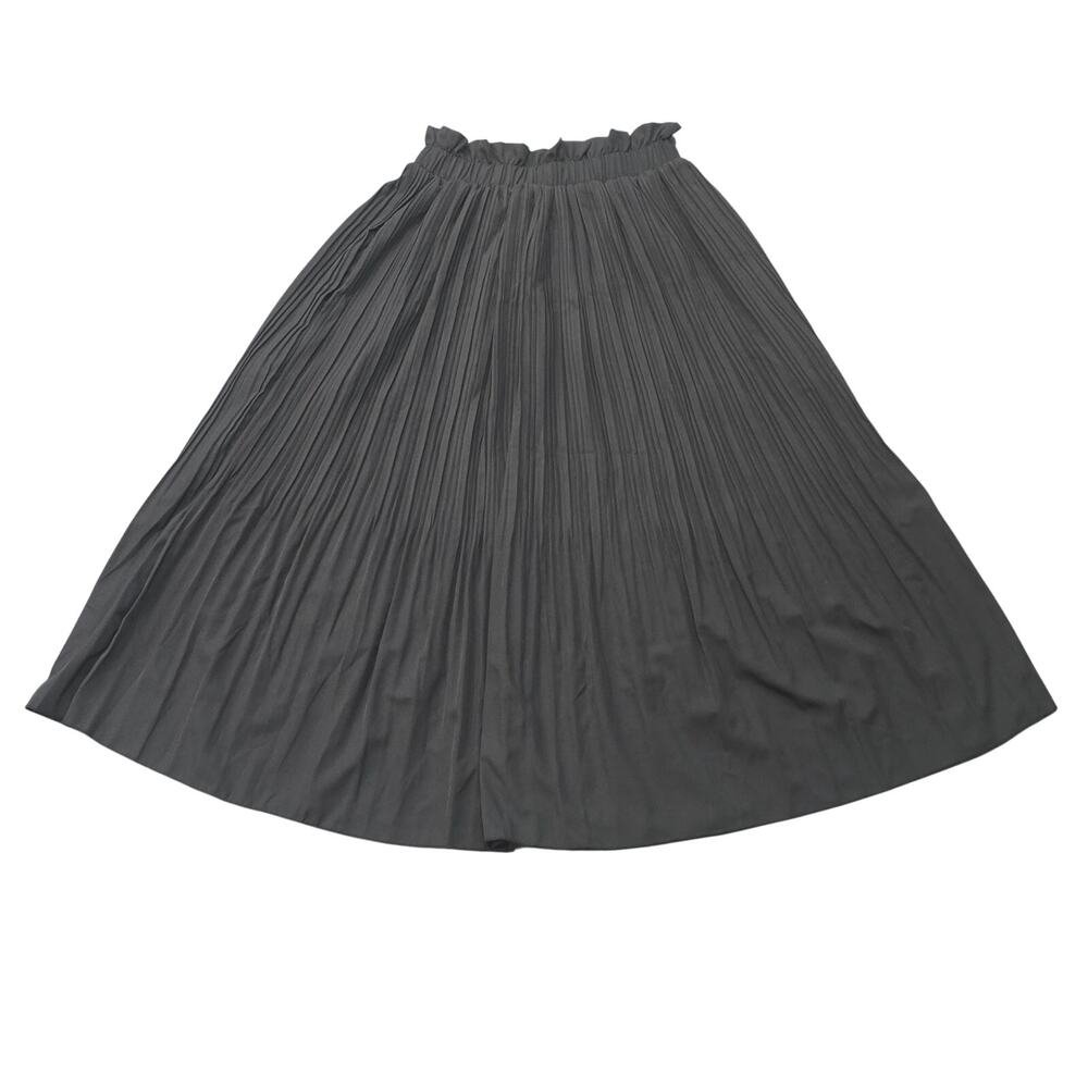 Naggoo Black Maxi Pleated Elastic Waist Skirt